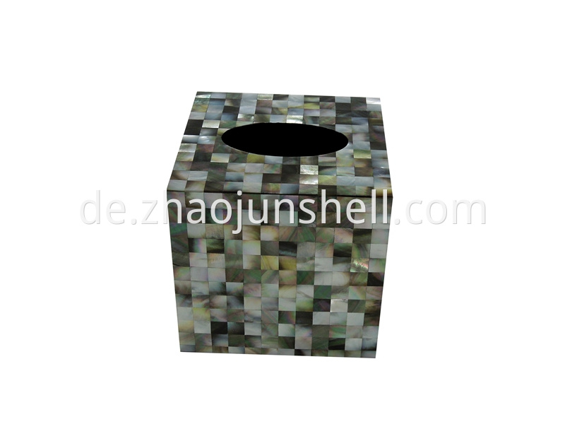 black mother of pearl tissue box